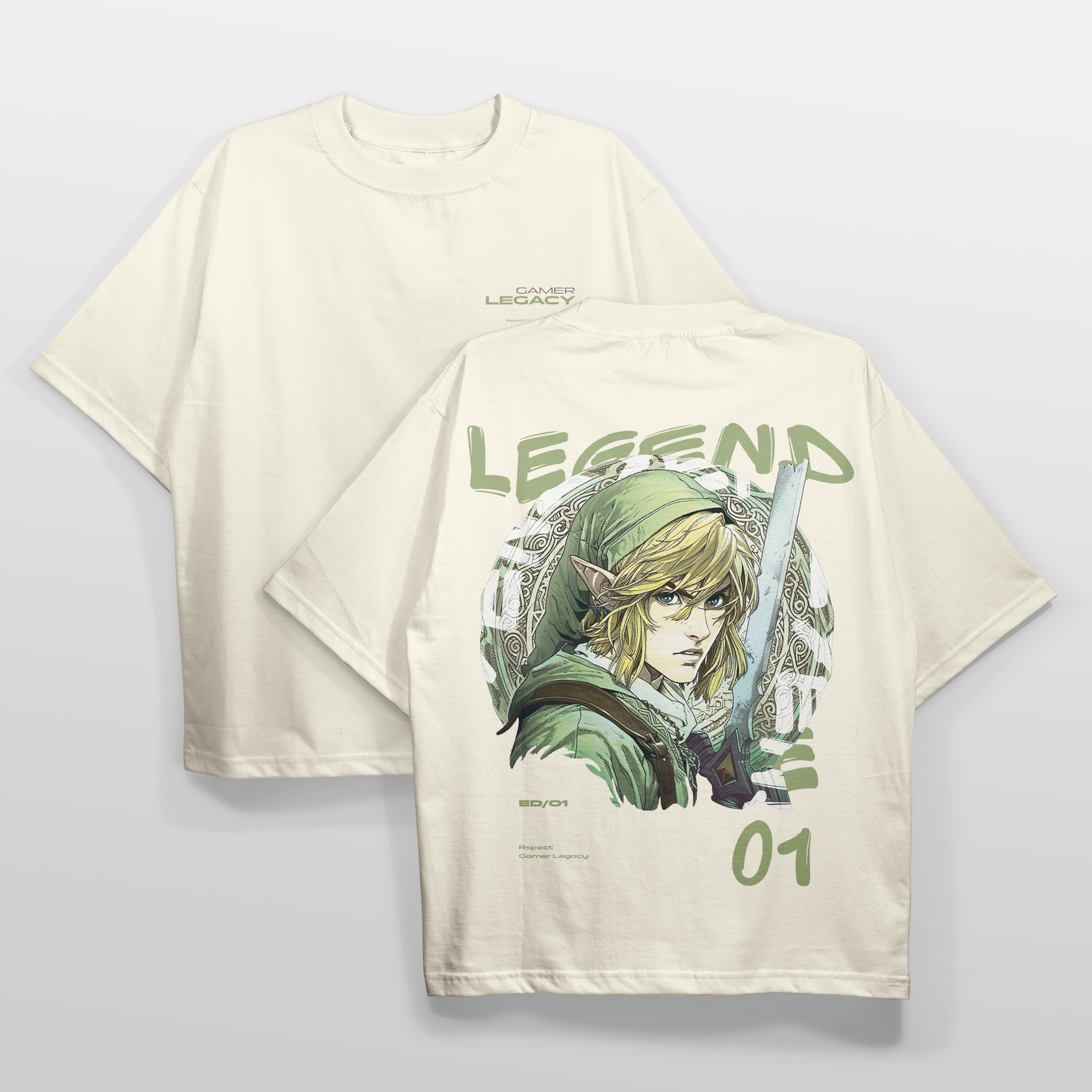 CAMISETA OVERSIZE GAMER LEGACY CREMA