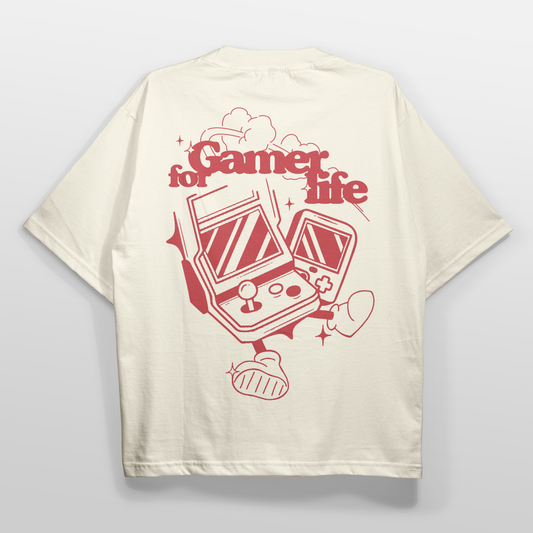 Camiseta gamer for life roja detrás rspect gaming