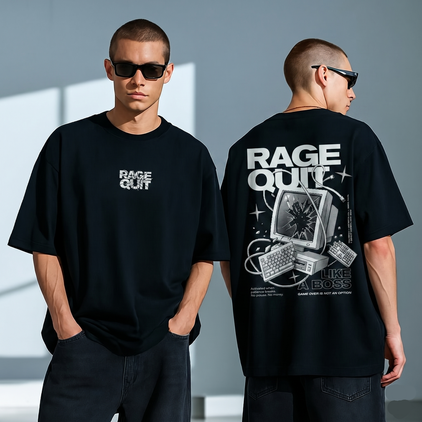 CAMISETA OVERSIZE RAGE QUIT