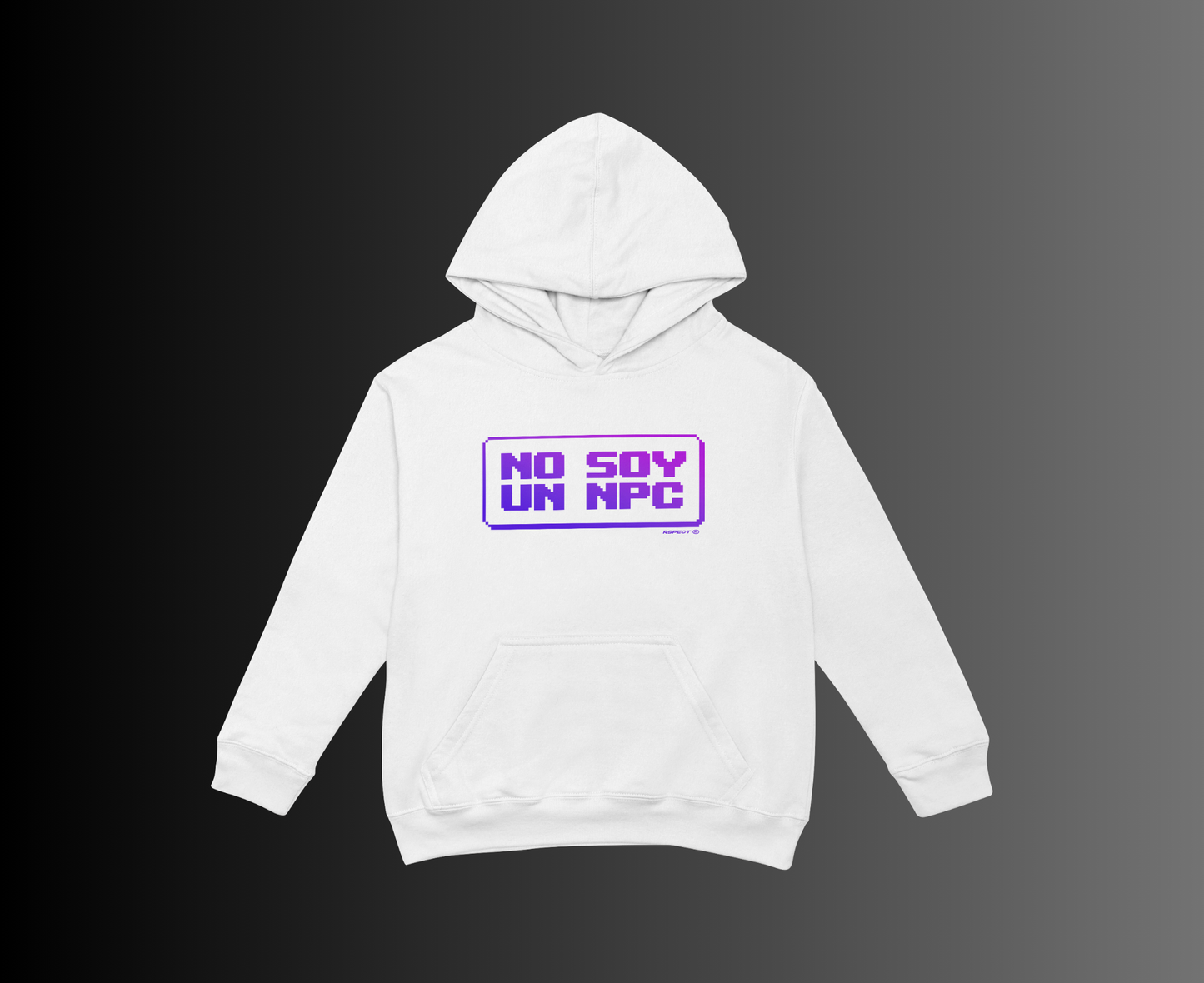 SUDADERA CON CAPUCHA NO SOY UN NPC BLANCA