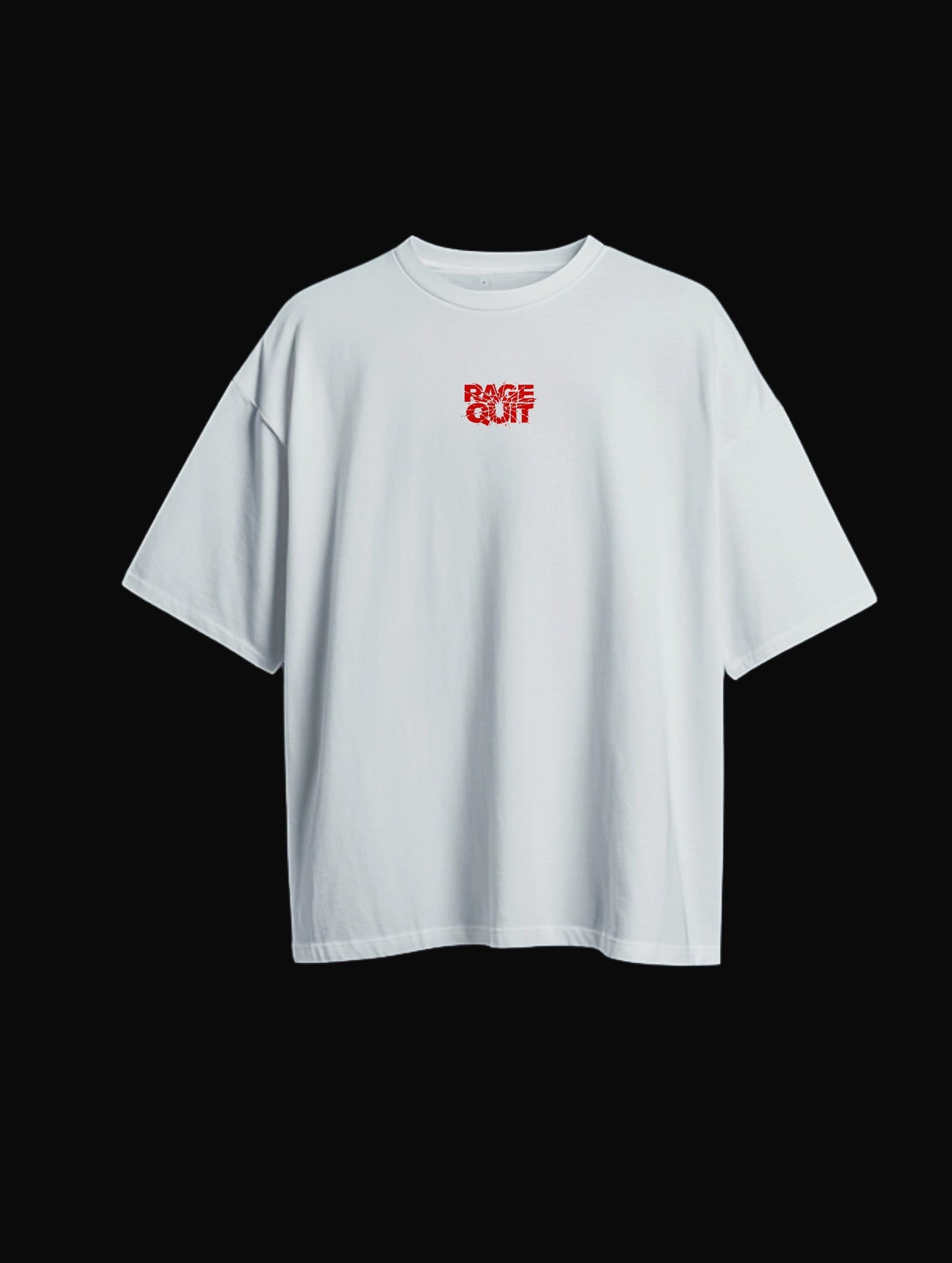 CAMISETA OVERSIZE RAGE QUIT BLANCA