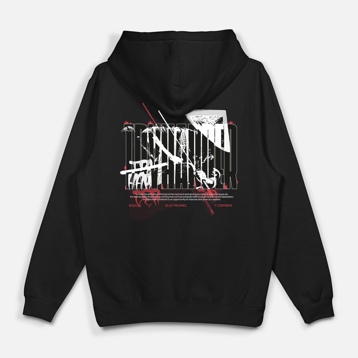 Sudadera modelo tryharder rspect gaming dibujo espalda